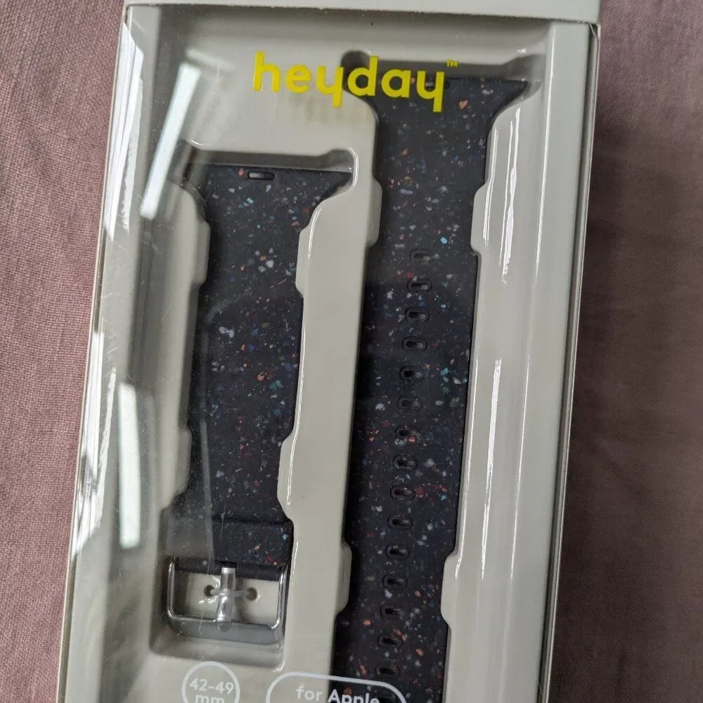 🌸 Apple Watch Silicone Band heyday Black Speckle Size 42-49mm NIB